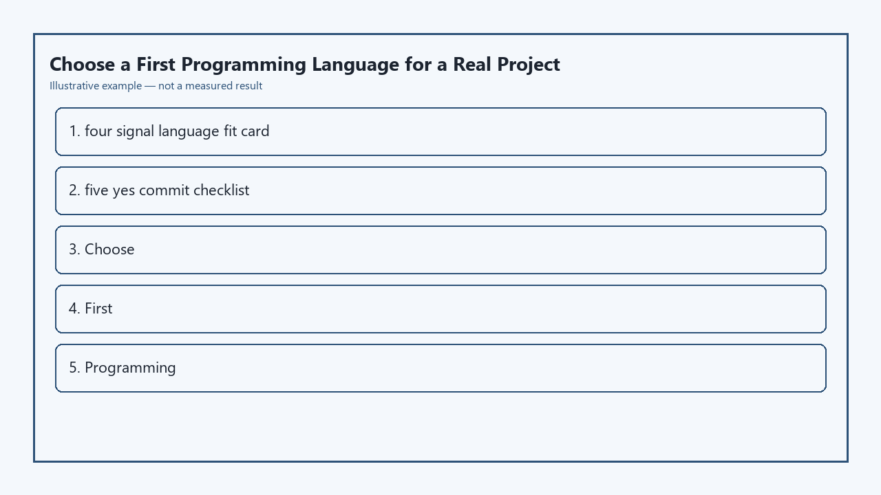 Illustrative card for Choose a First Programming Language for a Real Pro
