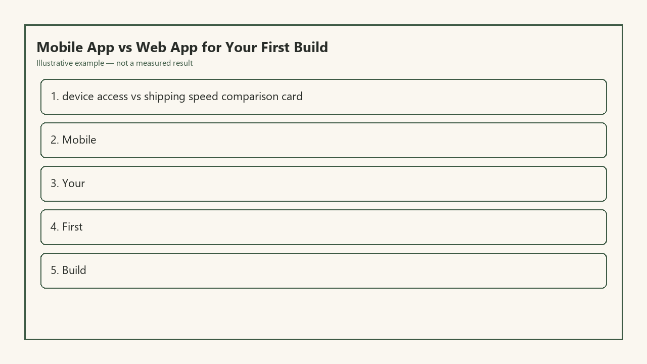 Illustrative card for Mobile App vs Web App for Your First Build
