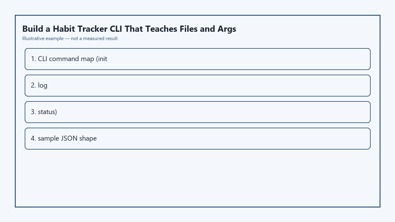 Illustrative card for Build a Habit Tracker CLI That Teaches Files and A