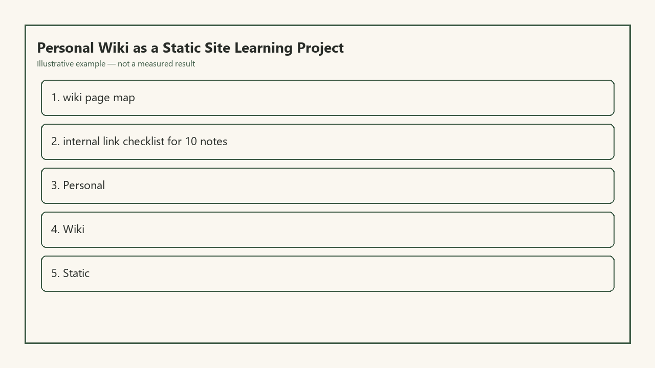 Illustrative card for Personal Wiki as a Static Site Learning Project