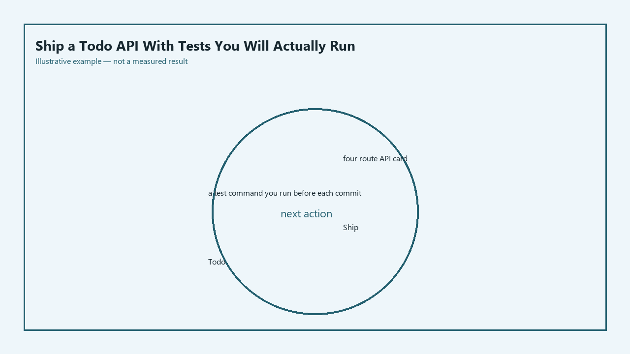 Illustrative card for Ship a Todo API With Tests You Will Actually Run