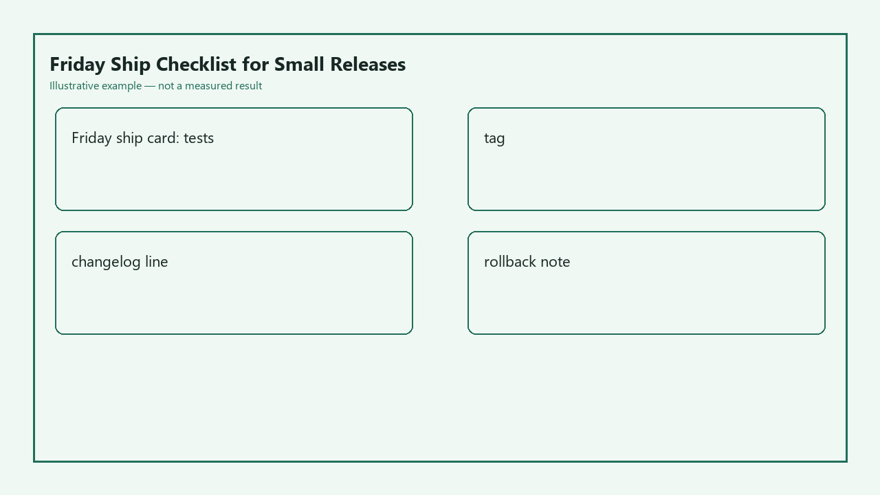 Illustrative card for Friday Ship Checklist for Small Releases