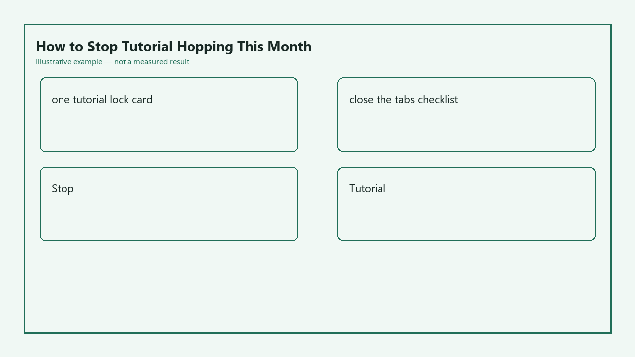 Illustrative card for How to Stop Tutorial Hopping This Month