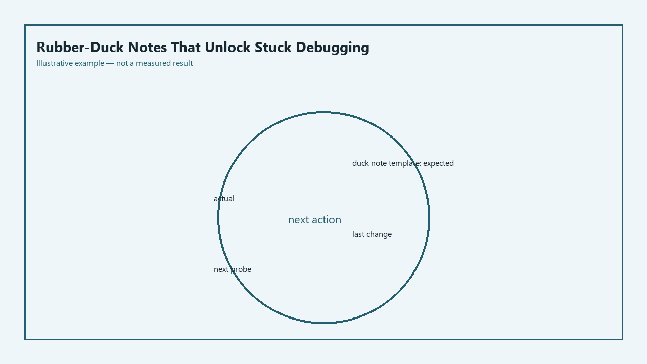 Illustrative card for Rubber-Duck Notes That Unlock Stuck Debugging